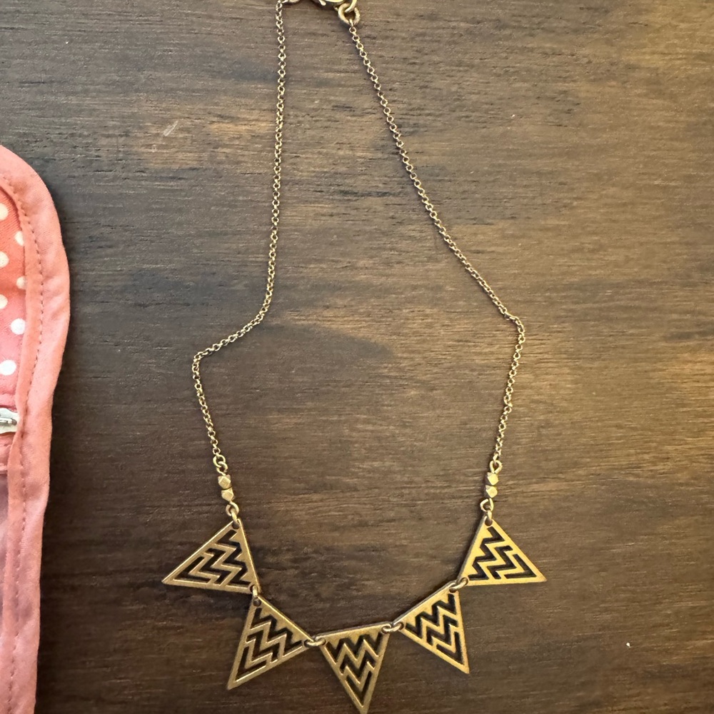 J Crew Geometric Gold Necklace